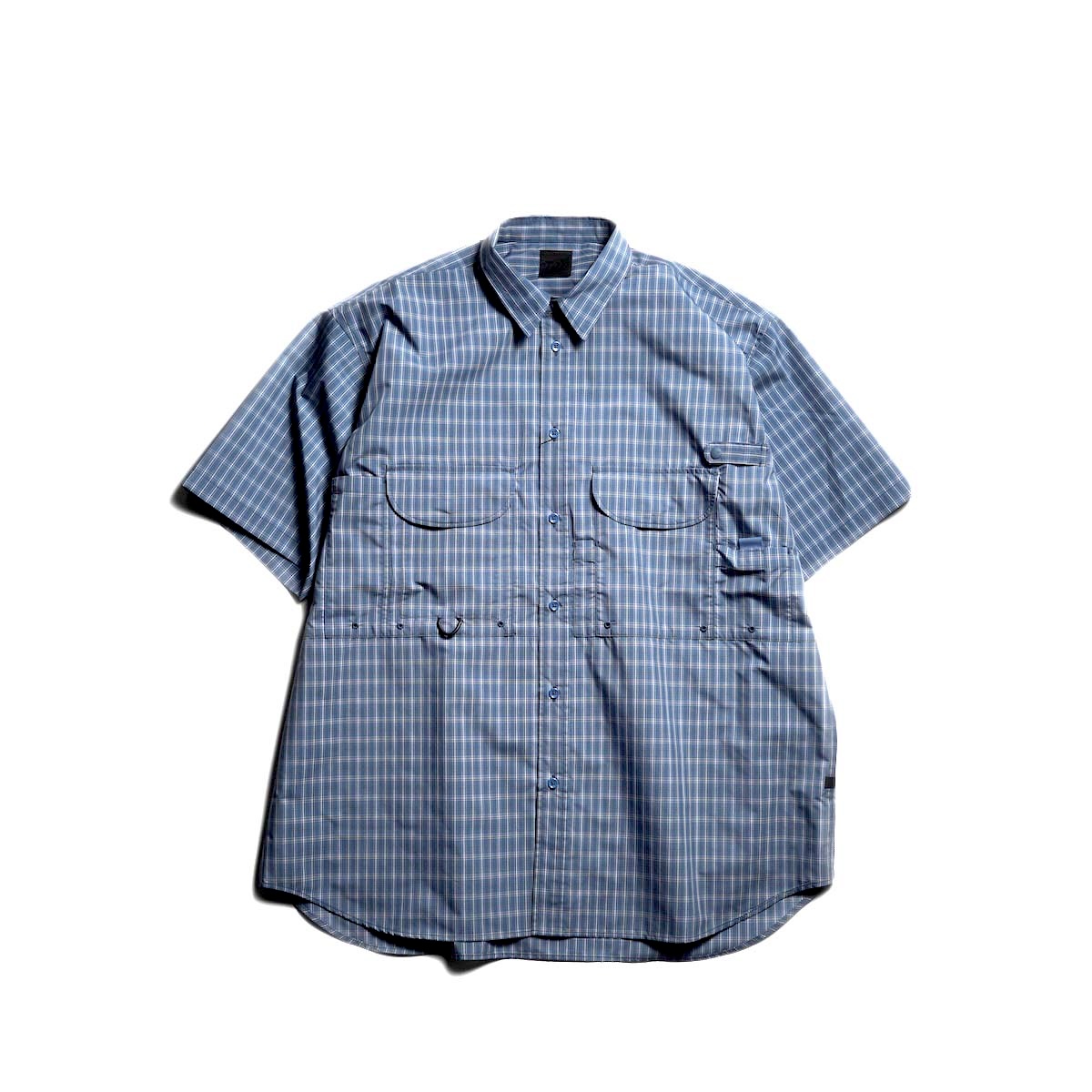 DAIWA PIER39 / TECH FISHING SHIRT S/S SUMMER PLAID (Smoke Blue)
