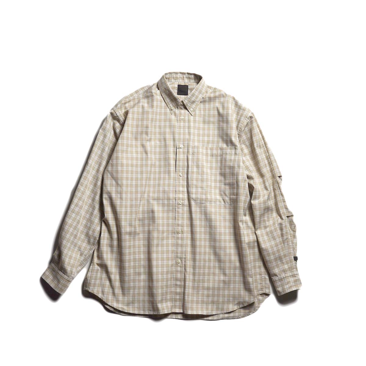 DAIWA PIER39 / TECH BUTTON DOWN SHIRT L/S GREN PLAID (Ecru)
