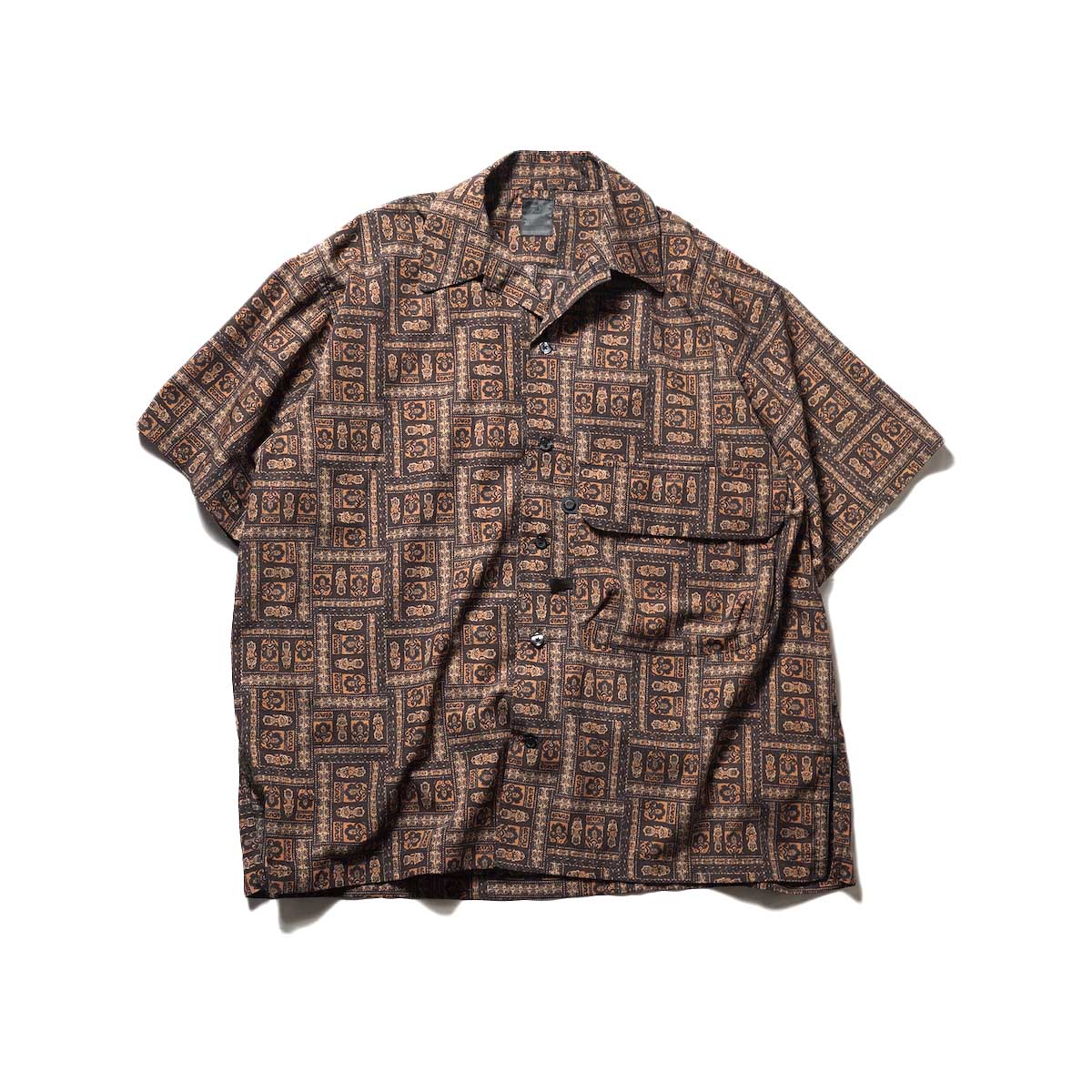 DAIWA PIER39 / TECH SPORTS OPEN COLLAR SHIRTS S/S (Brown)
