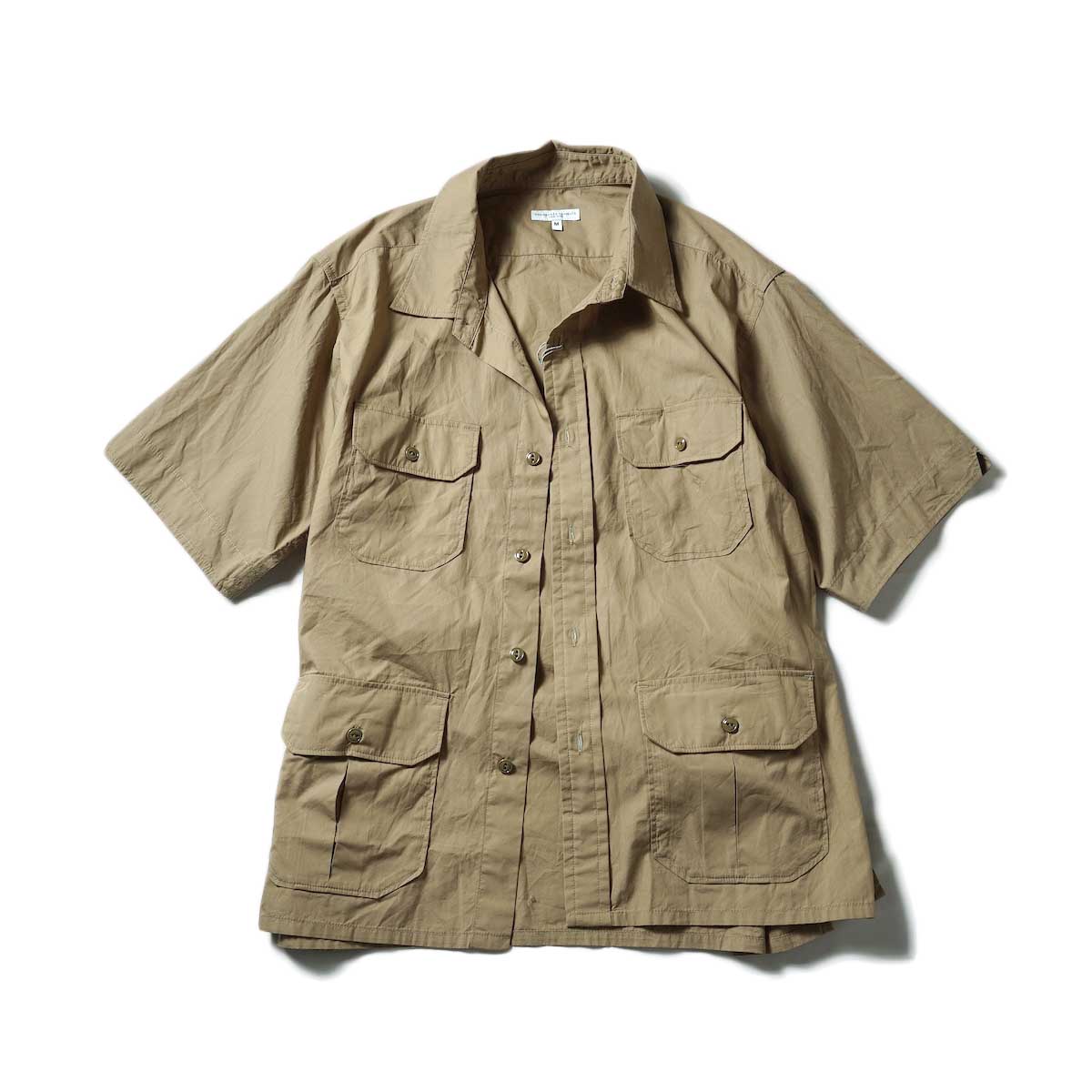Engineered Garments / S/S Bush Shirt - Pima Cotton Broadcloth (Khaki)