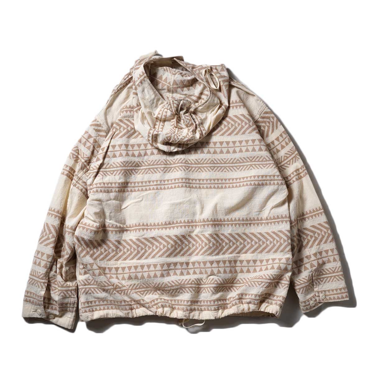 Engineered Garments / Cagoule Shirt-CP Ethnic Dobby Stripe (Beige)背面