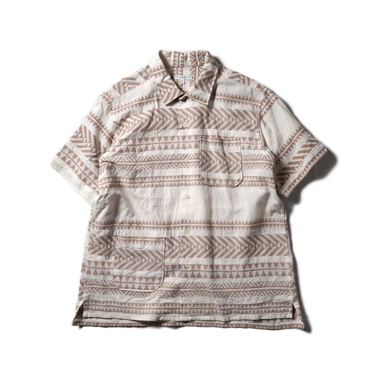 Engineered Garments / Camp Shirt - Cotton CP Ethnic Dobby Stripe (Beige)