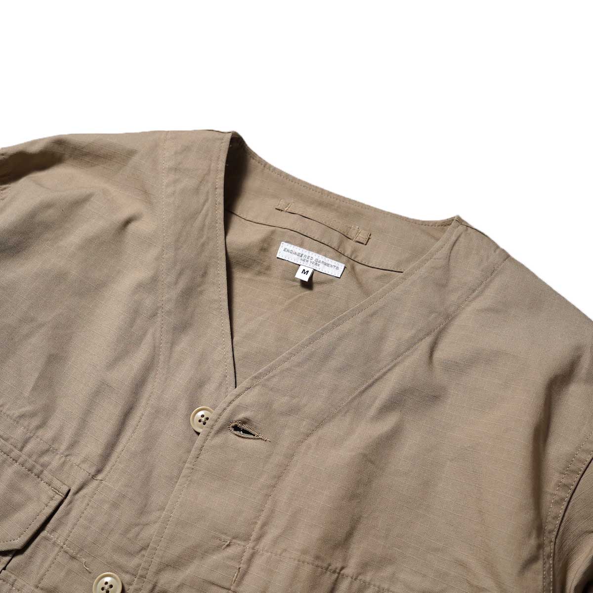 Engineered Garments / Cardigan Jacket-Cotton Ripstop (Khaki)襟