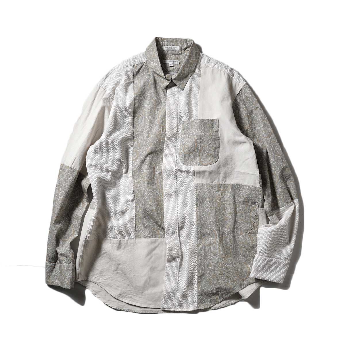 Engineered Garments / Combo Short Collar Shirt - Cotton Paisley Print (Beige)