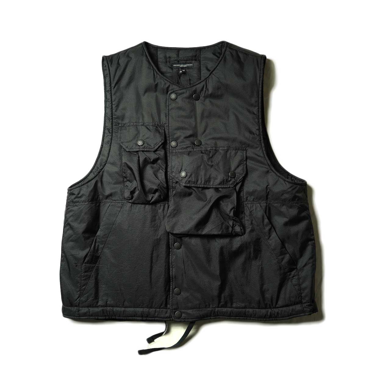 Engineered Garments / COVER VEST - NYLON MICRO RIPSTOP (Black)