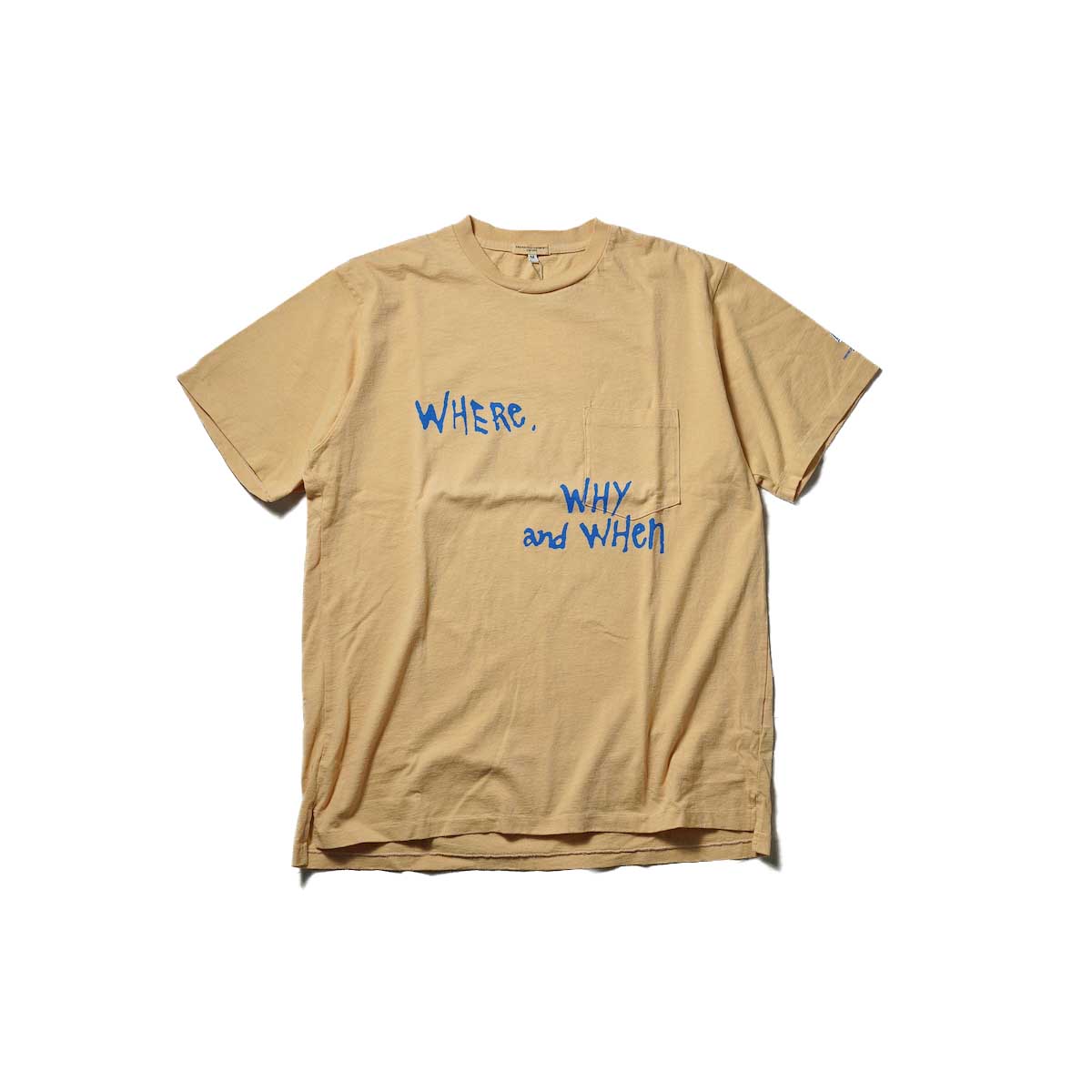 Engineered Garments / PRINTED CROSS CREW NECK T - WHERE (Peach)