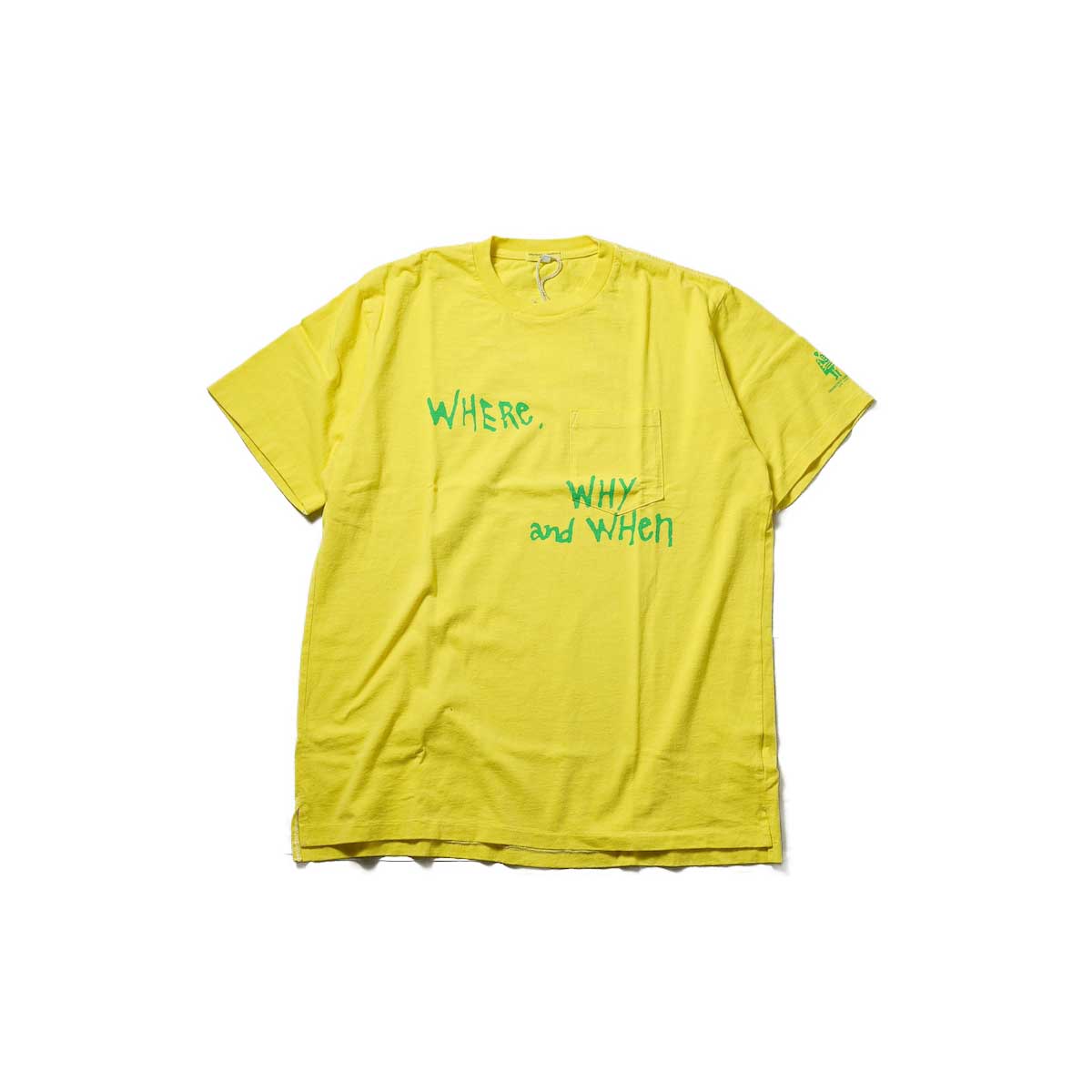 Engineered Garments / PRINTED CROSS CREW NECK T - WHERE (Yellow)