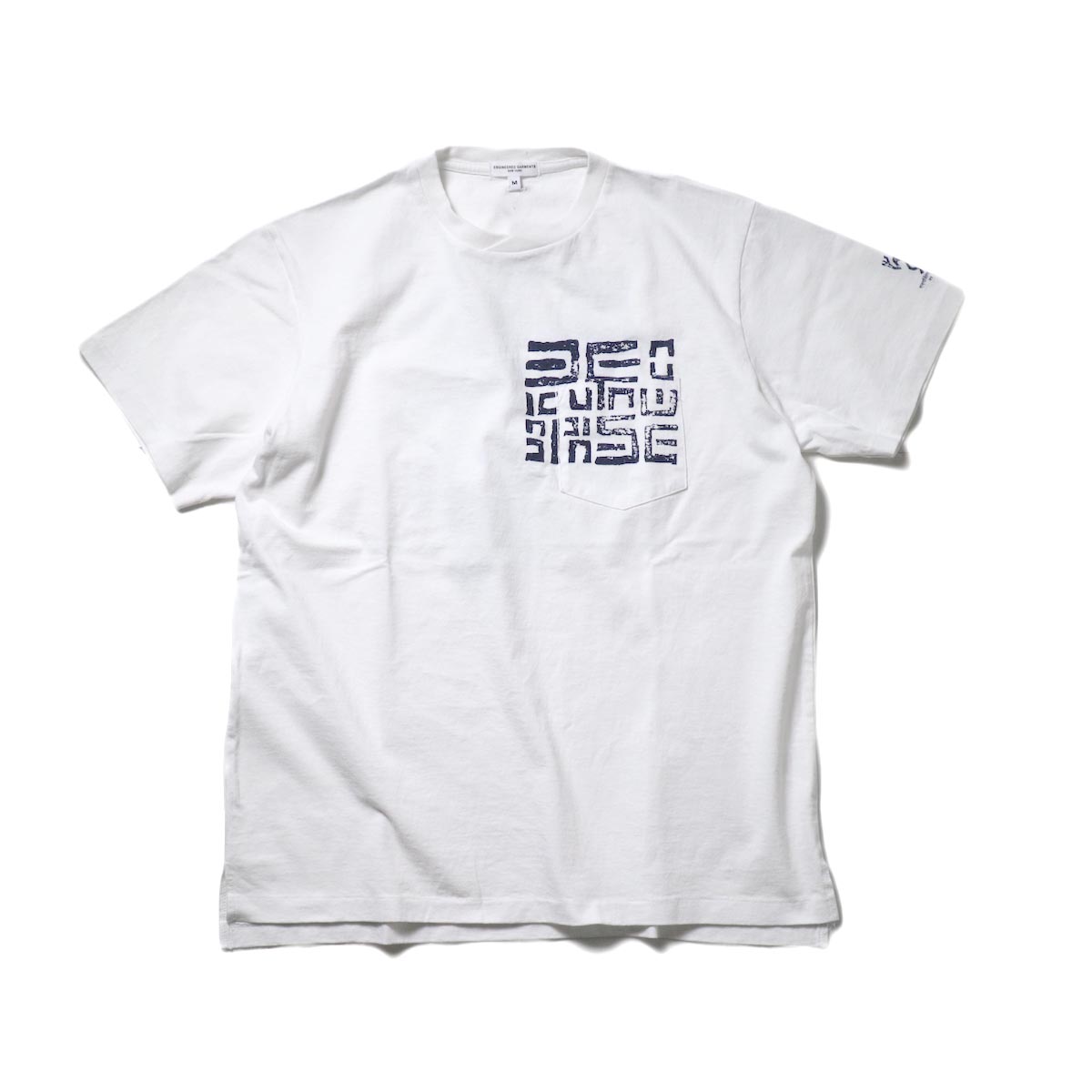 Engineered Garments / Printed Cross Crew Neck T-shirt -Square Geo (White)