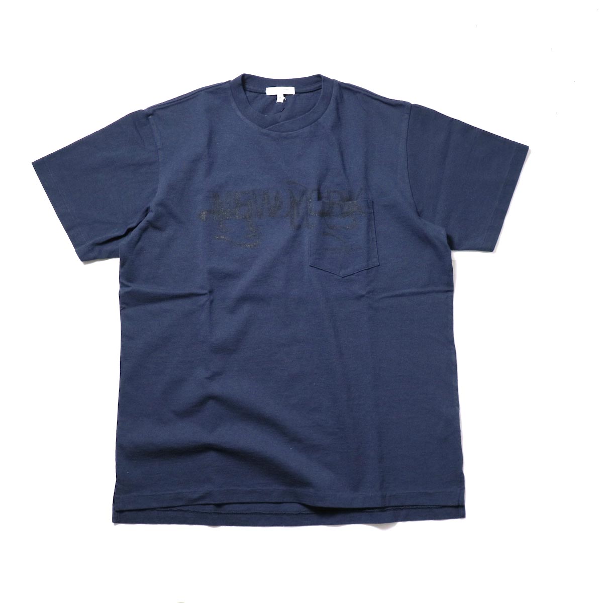Engineered Garments / Printed Cross Crew Neck T-shirt -New York (Dk.Navy)