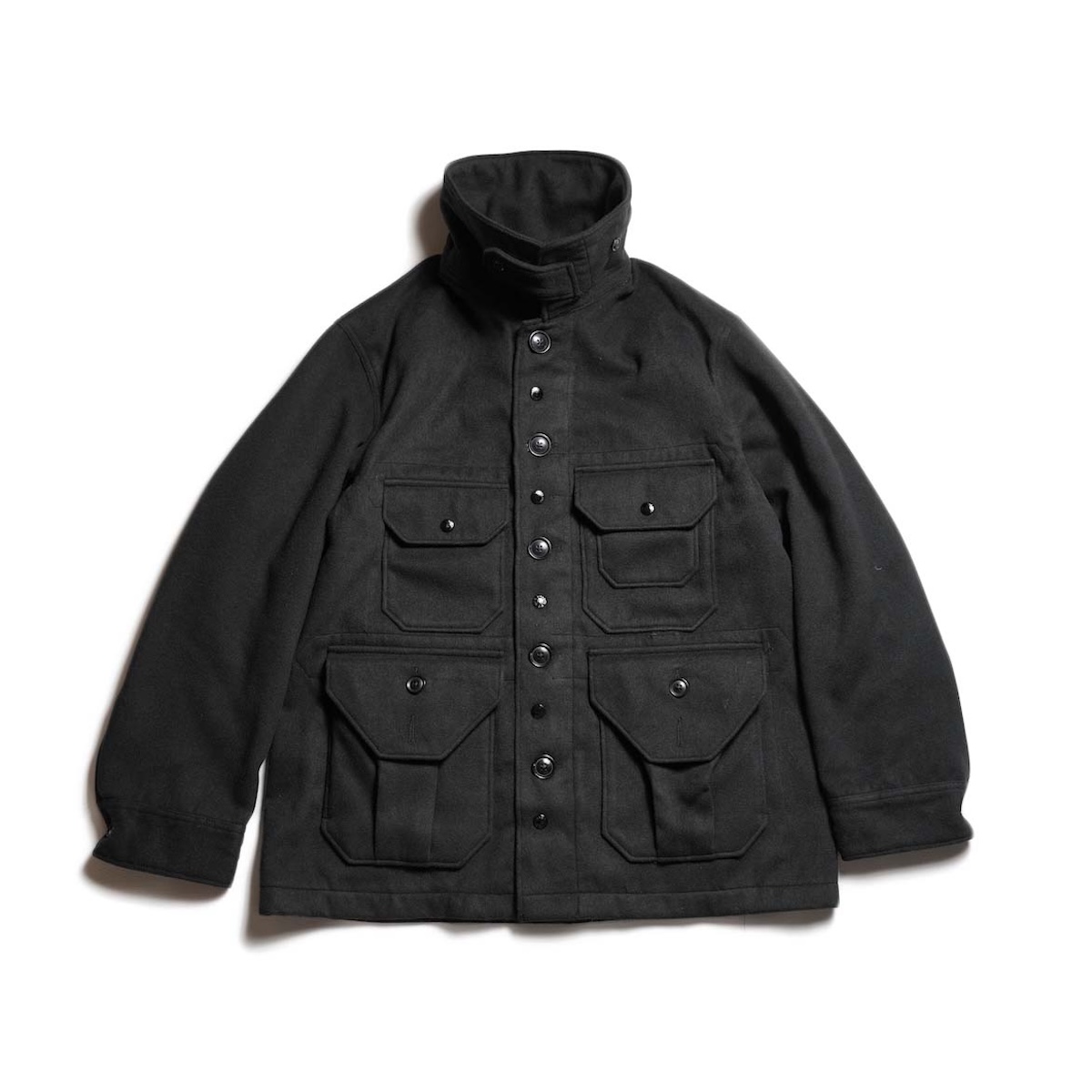 Engineered Garments / Cruiser Jacket - Polyester Fake Melton (Black)
