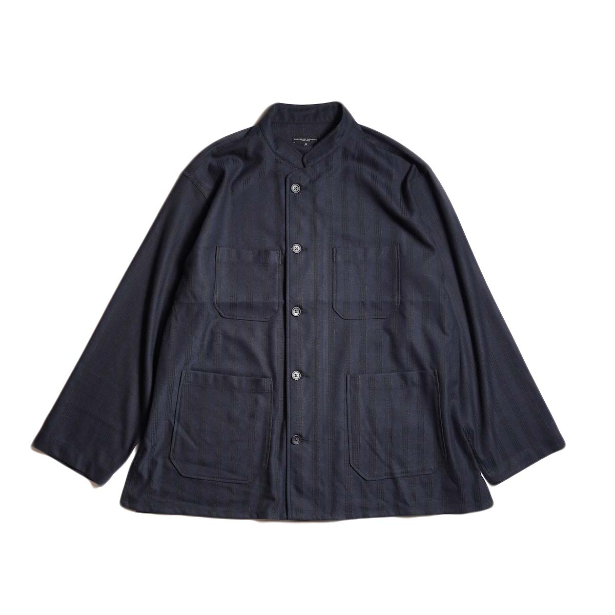 Engineered Garments / Dayton Shirt - Polyester Lurex Stripe (Dk.Navy)
