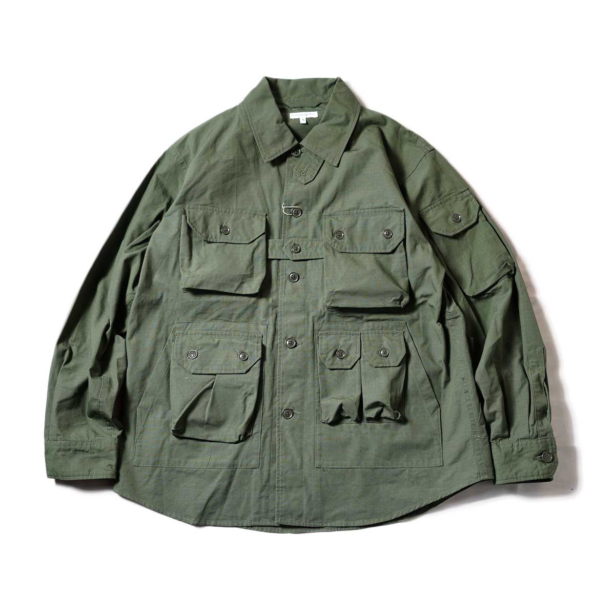 Engineered Garments / EXPLORER SHIRT JACKET - COTTON RIPSTOP (Olive)正面