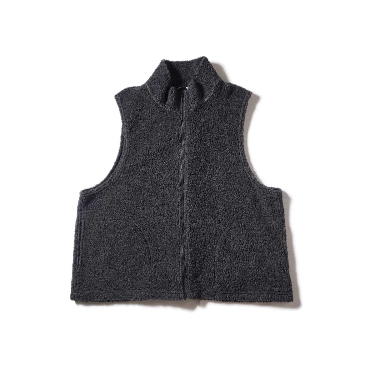 Engineered Garments / High Mock Knit Vest - Wool Poly Shaggy Knit (Charcoal)