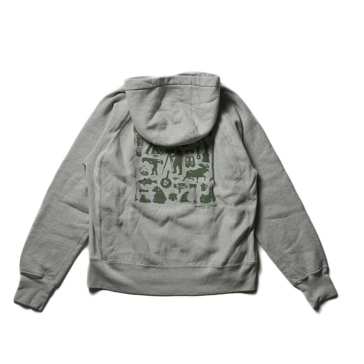  Engineered Garments / Raglan Hoodie Fish (H.Gray)背面