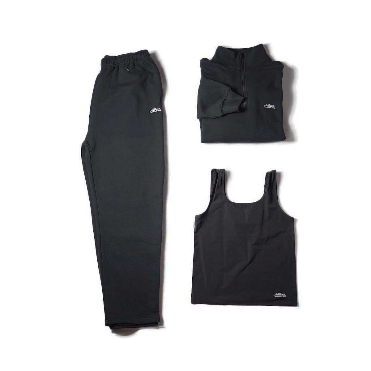 EVCON / THOUSANDMILE HALF ZIP SWEAT SET UP (Black)