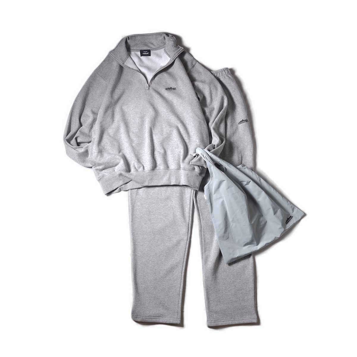 EVCON / THOUSANDMILE HALF ZIP SWEAT SET UP (Gray)