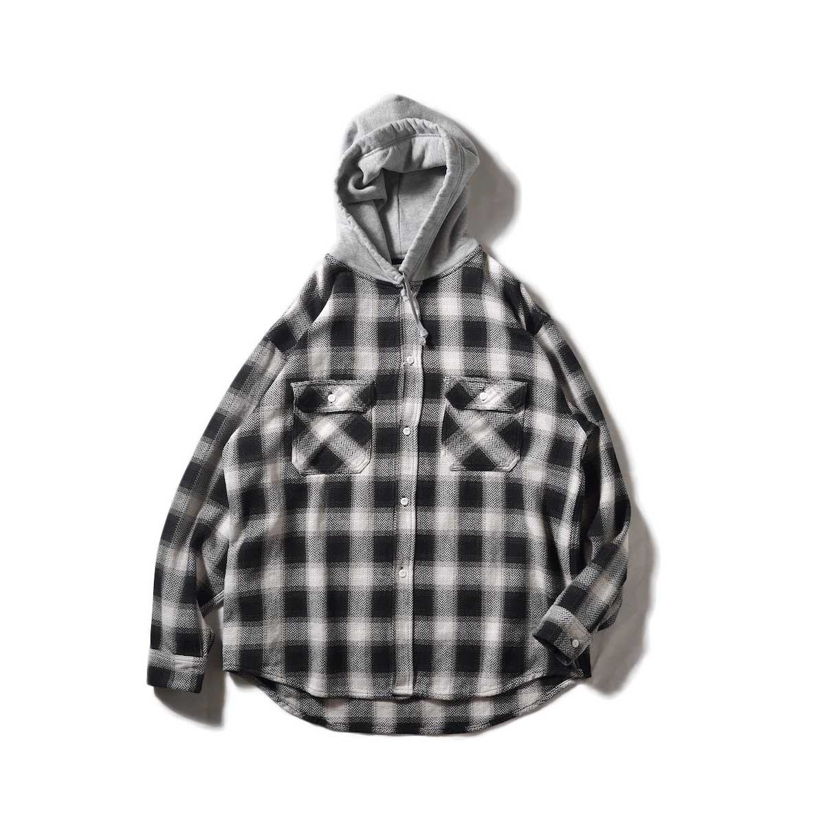 F-LAGSTUF-F / FLANNEL HOODED SHIRTS (Gray)