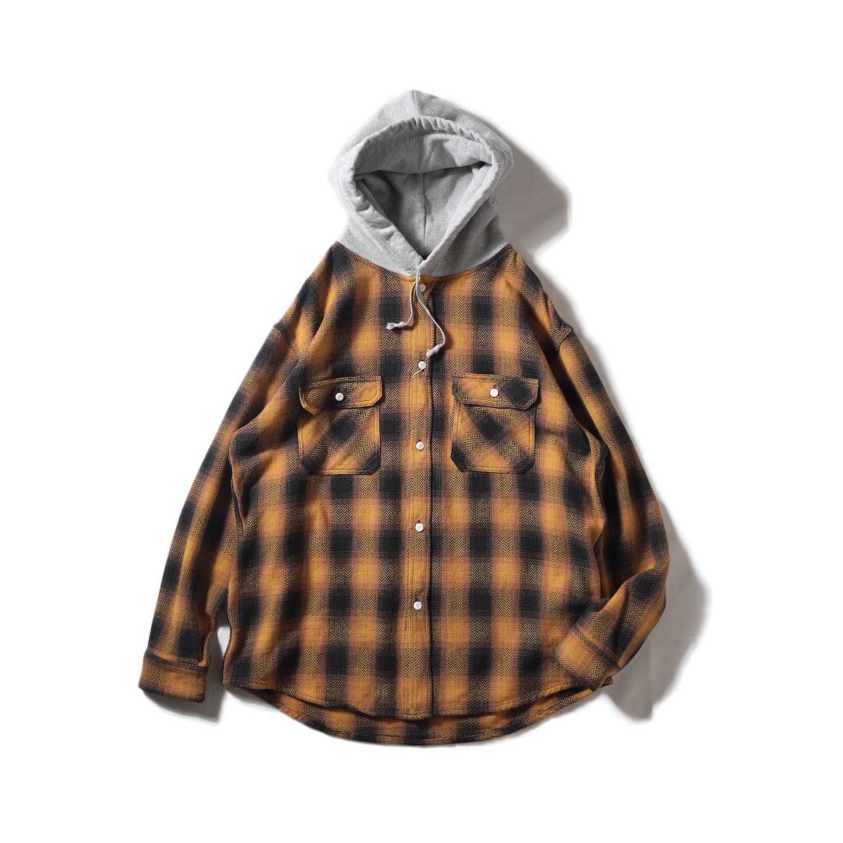 F-LAGSTUF-F / FLANNEL HOODED SHIRTS (Yellow)