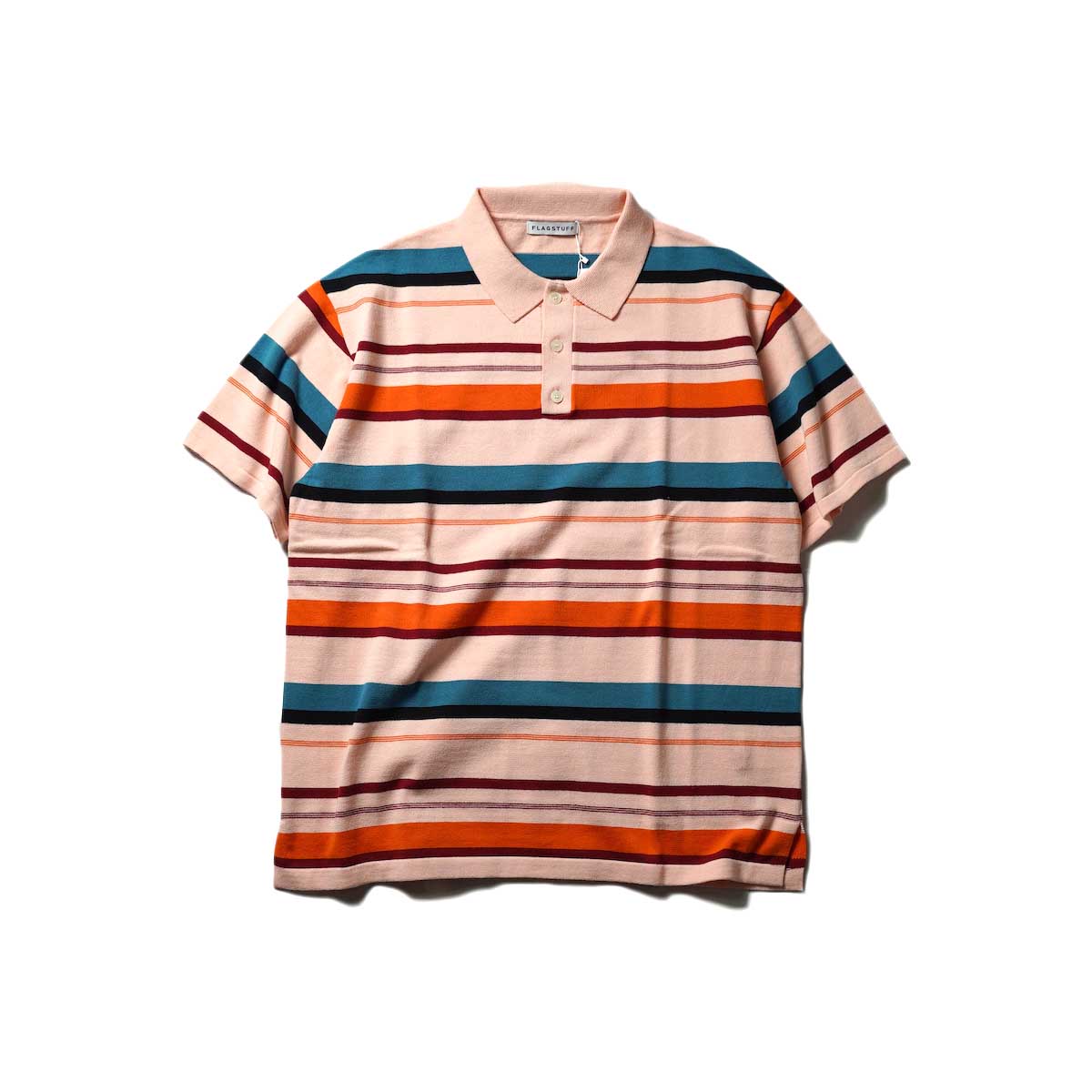 F-LAGSTUF-F / BORDER KNIT S/S POLO (Pink)