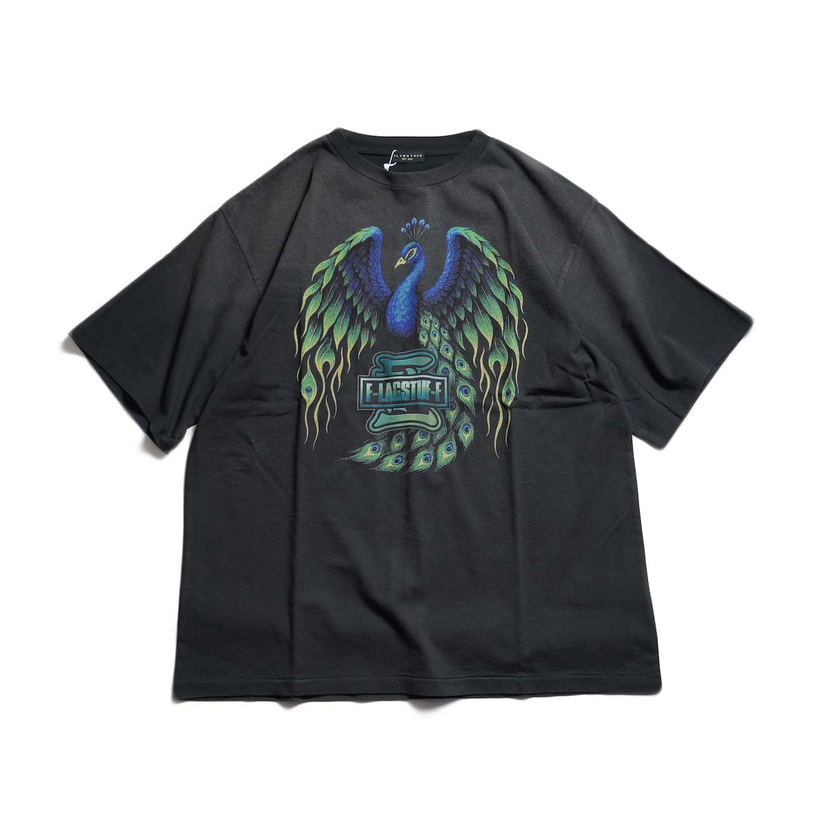 F-LAGSTUF-F / "PEACOCK" TEE (Black)