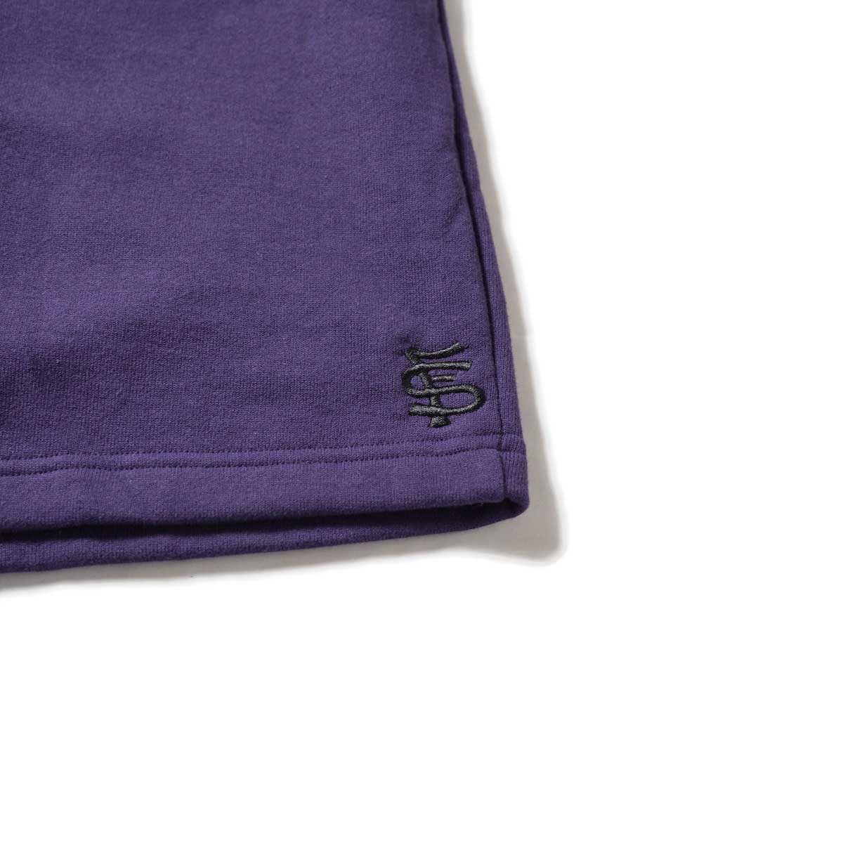 F-LAGSTUF-F / Sweat Shorts (Purple)裾、ロゴ