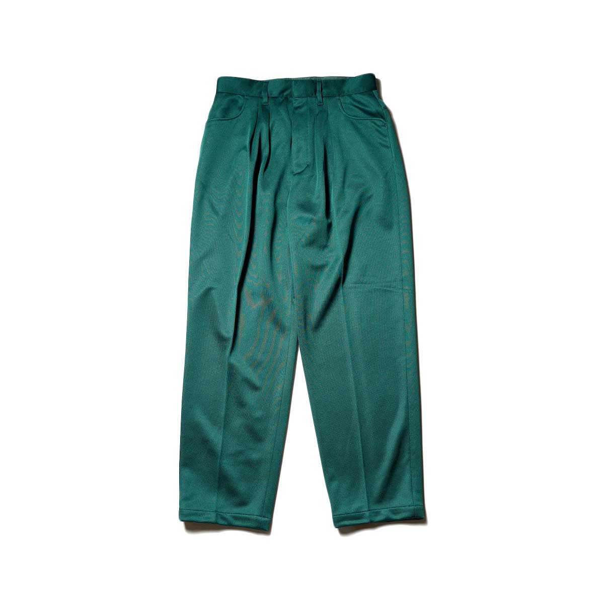 FARAH / Two tuck Wide Tapered Pants -Jersey (Green)
