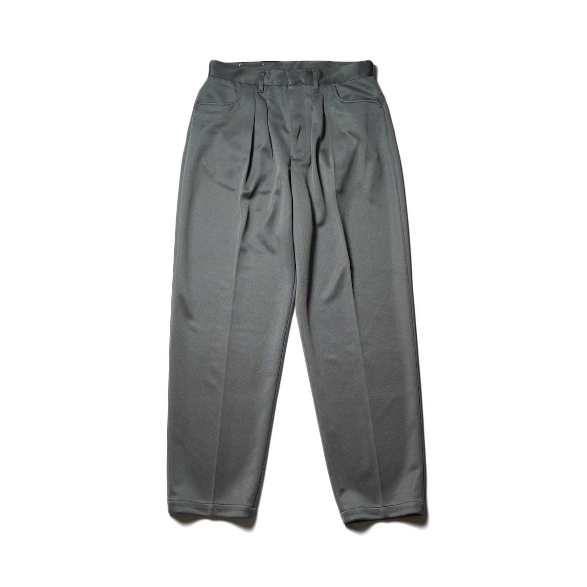 FARAH / Two tuck Wide Tapered Pants -Jersey (Gray)