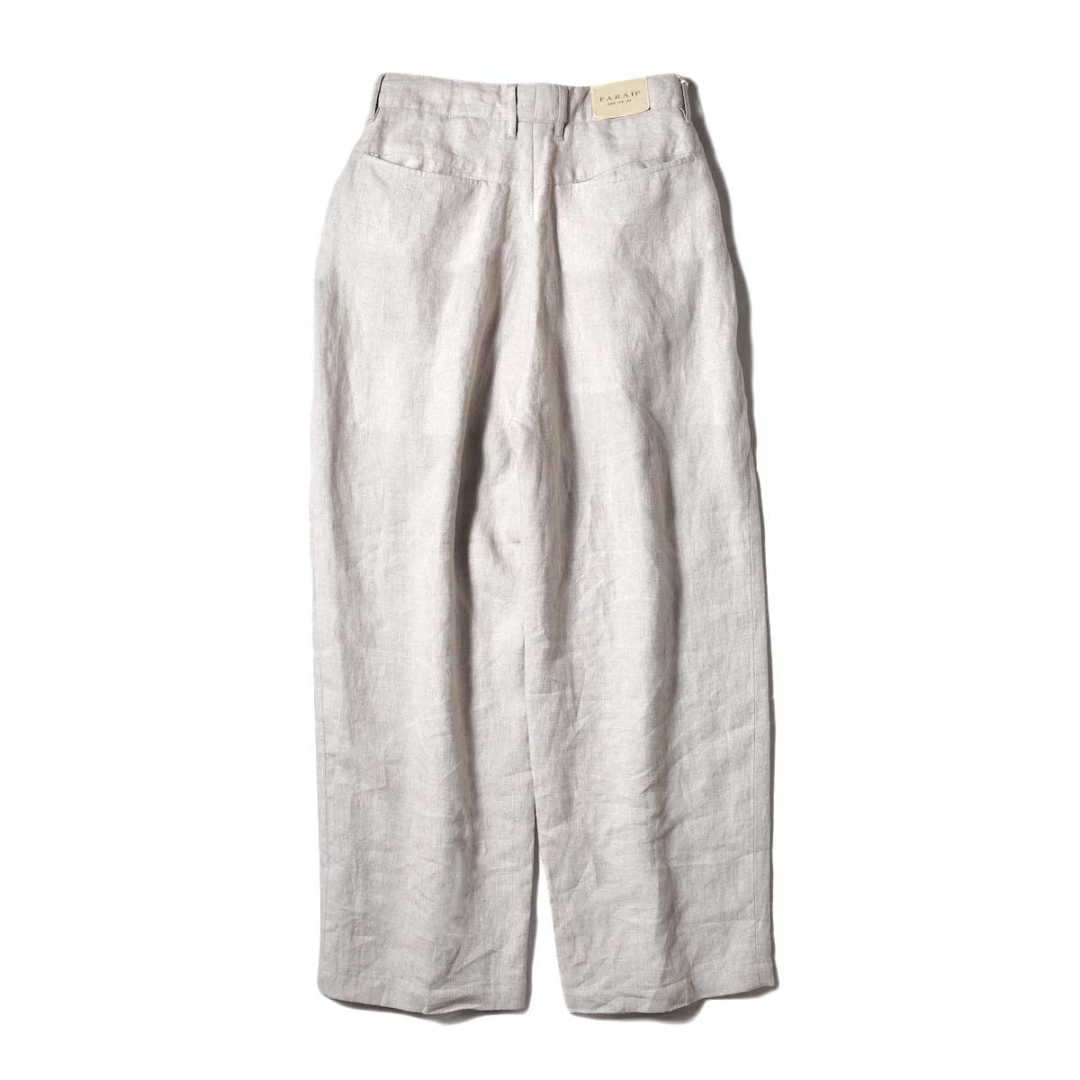FARAH / One-tuck Wide Tapered Pants (Beige) 背面