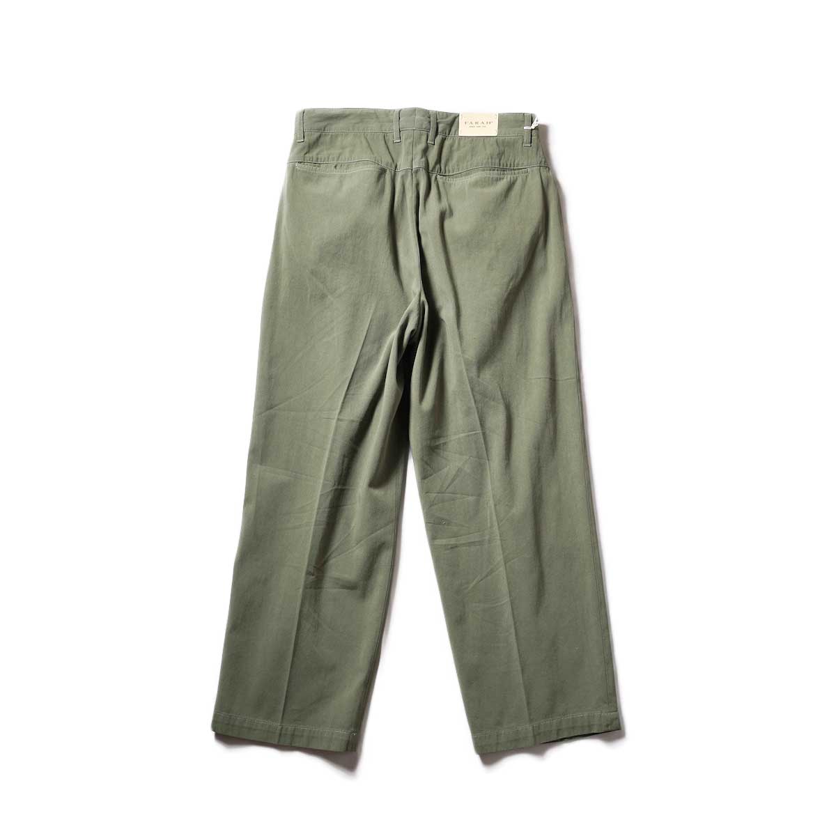 FARAH  / Two-tuck Wide Tapered Pants (Olive)背面
