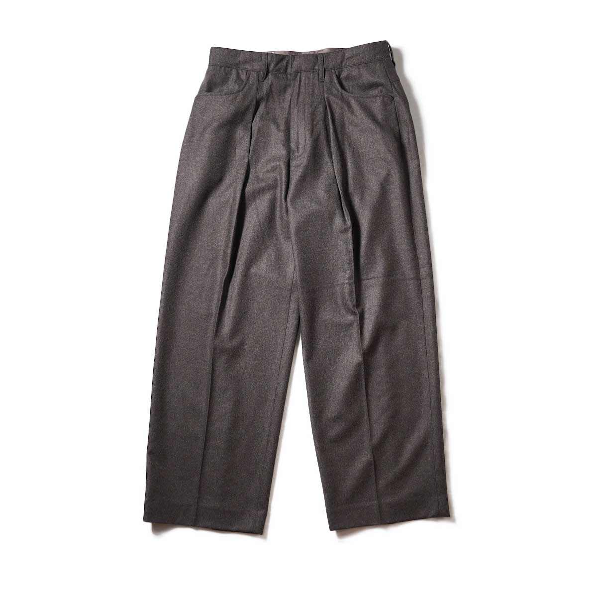 FARAH  / One-tuck Wide Pants (Dark Brown)