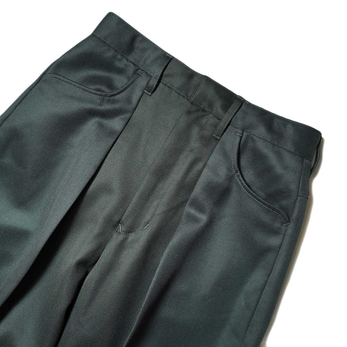 FARAH  / One-tuck Wide Pants (Dark Green) ウエスト
