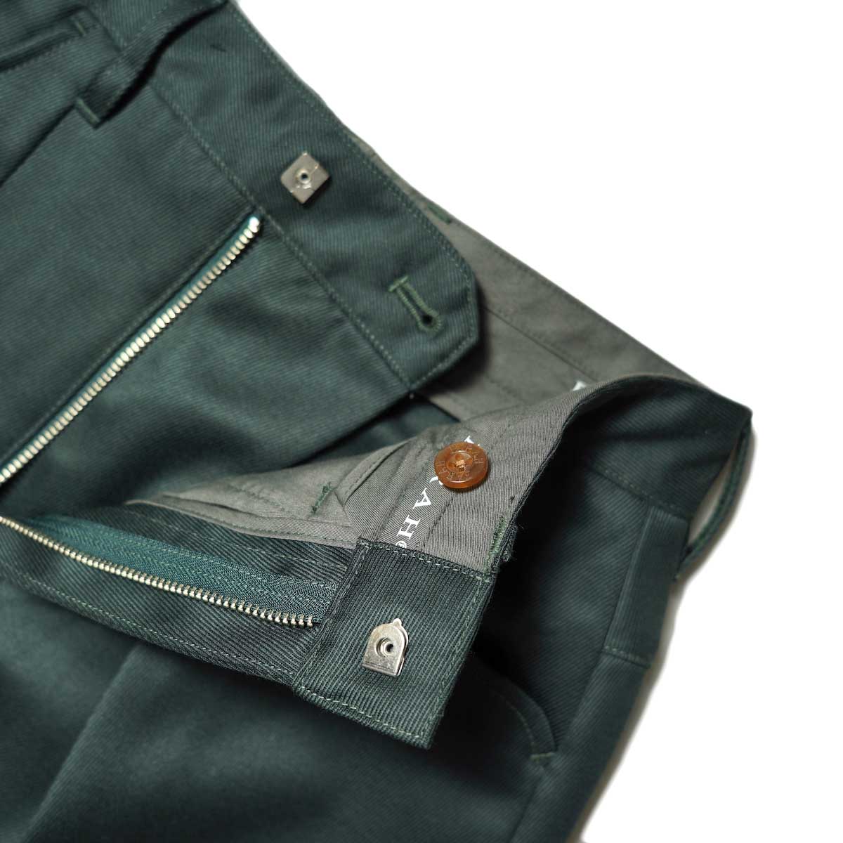 FARAH  / One-tuck Wide Pants (Dark Green) ジップ