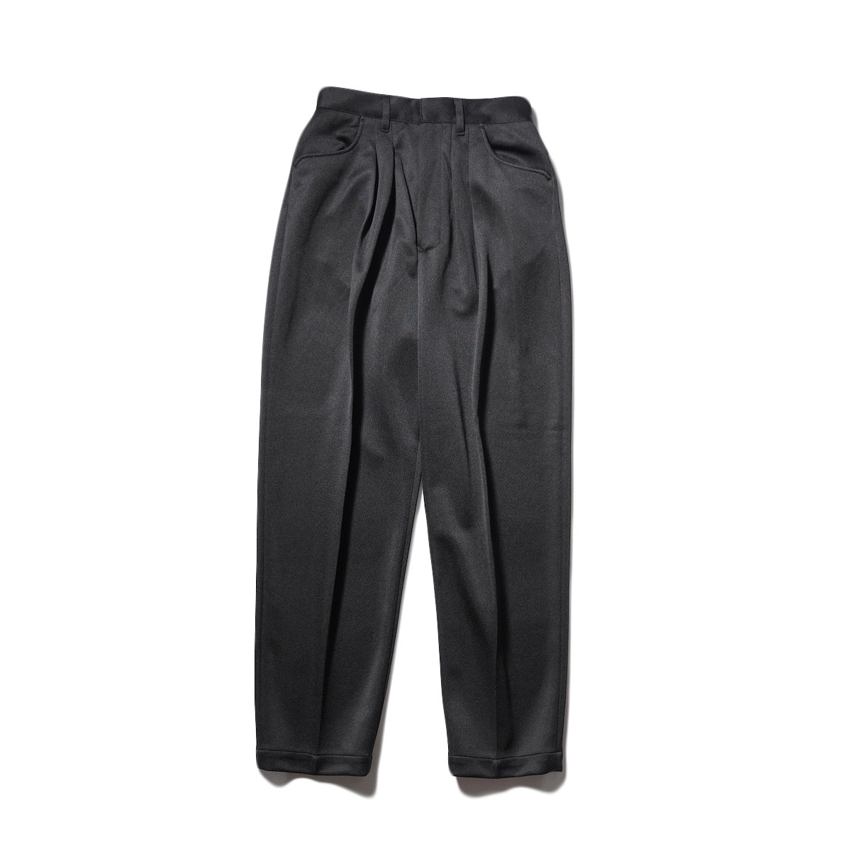 FARAH / Two Tuck Wide Tapered Pants (Black)