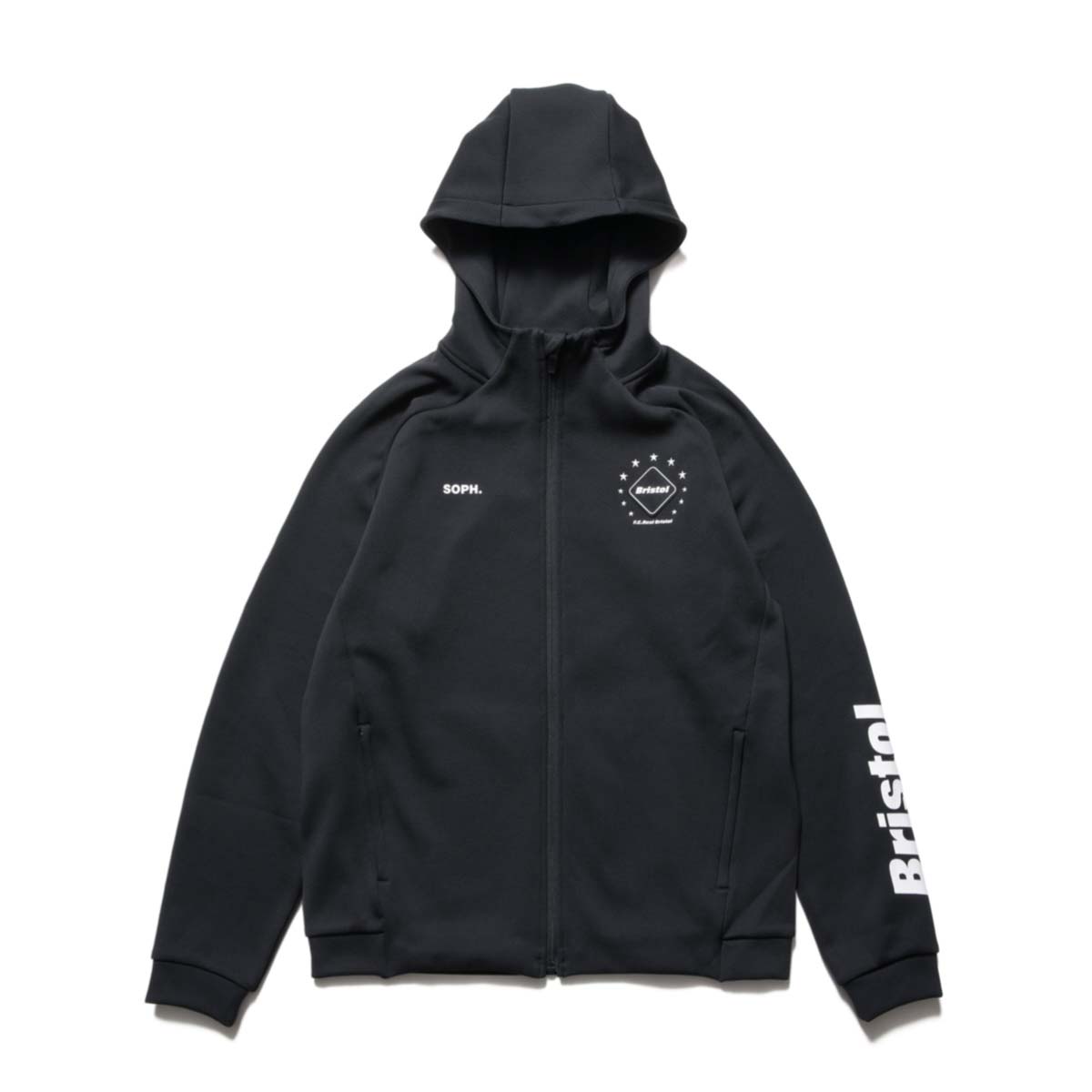 F.C.Real Bristol / QUARTER KNIT ESSENTIAL ZIP-UP HOODIE (Black)