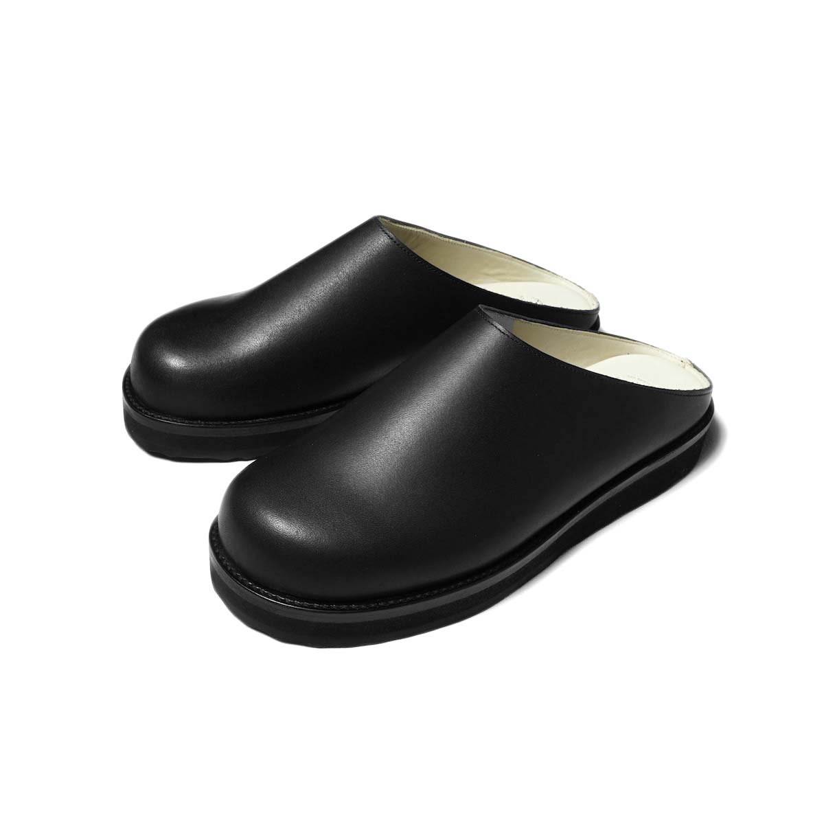 foot the coacher /  LEATHER MULE (Black)