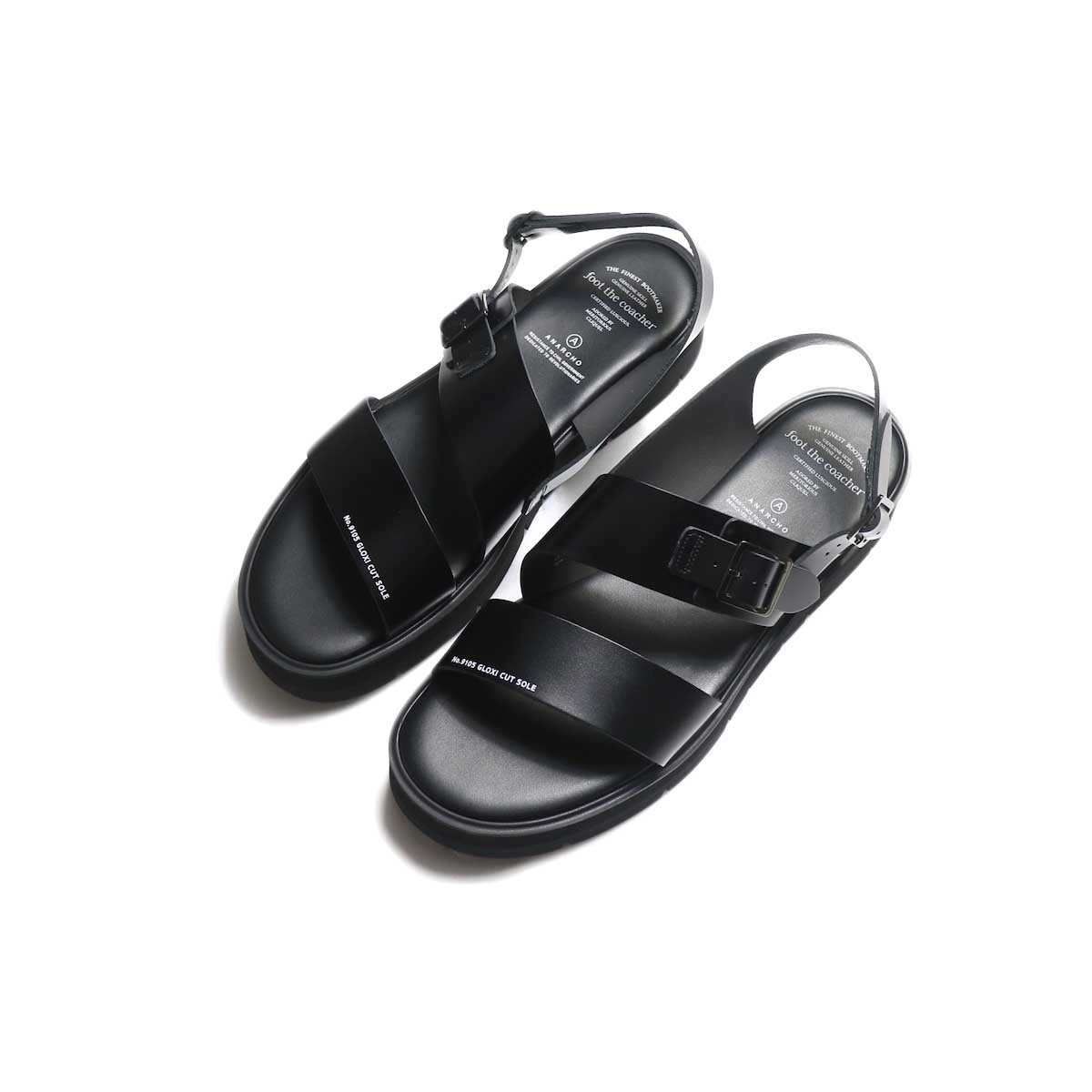 foot the coacher / SS BELT SANDALS (GLOXI CUT SOLE) -Black