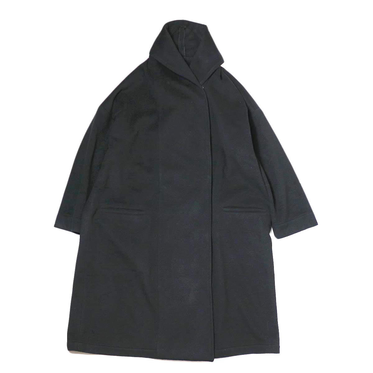Honnete / Shawl Collar Wide Coat (Black)