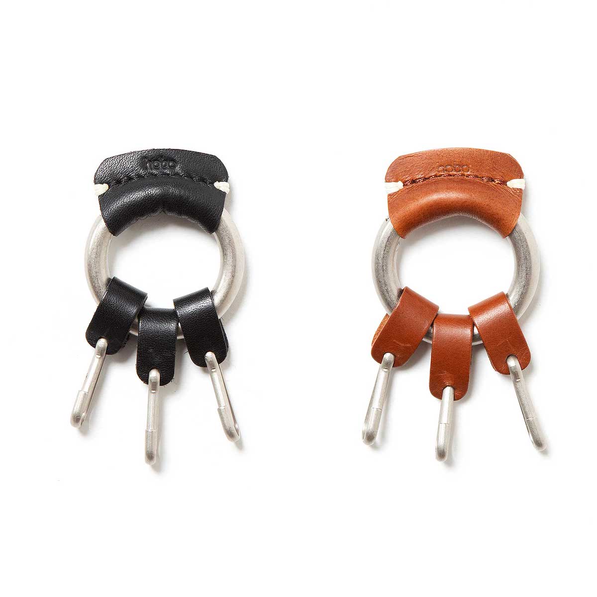 HOBO / ROUND CARABINER KEY RING OILED COW LEATHER