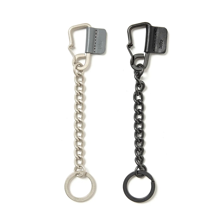HOBO / CARABINER CHAIN KEY RING BRASS (Black , Silver)