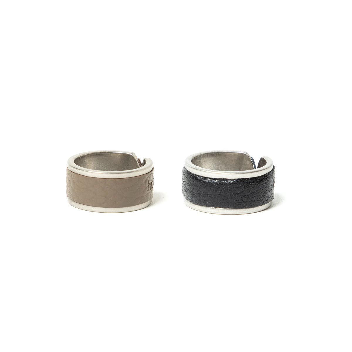 HOBO / RING BRASS with SHRINK LEATHER (Black , Grey Beige)