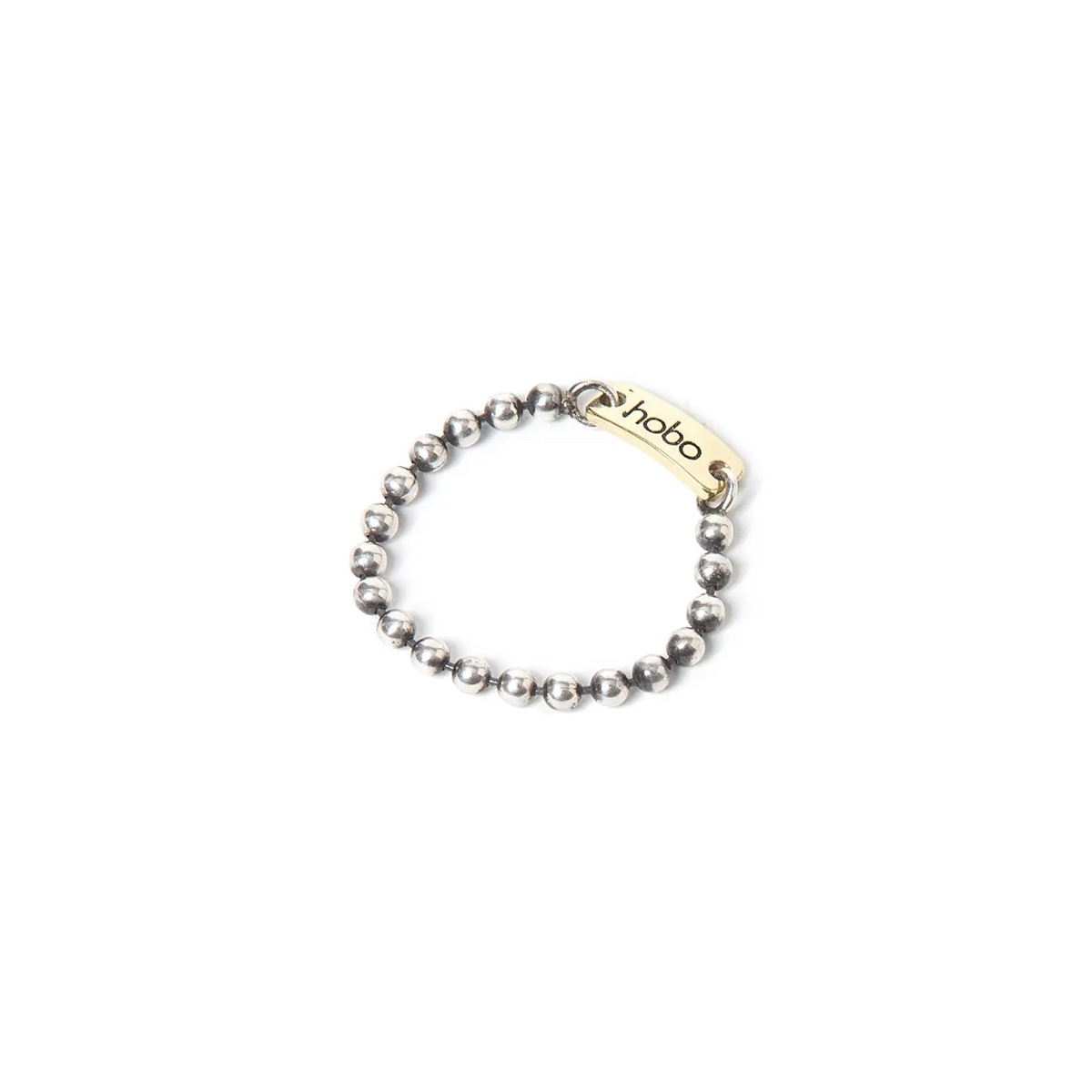 HOBO / BALL CHAIN RING 925 SILVER with BRASS (Silver)