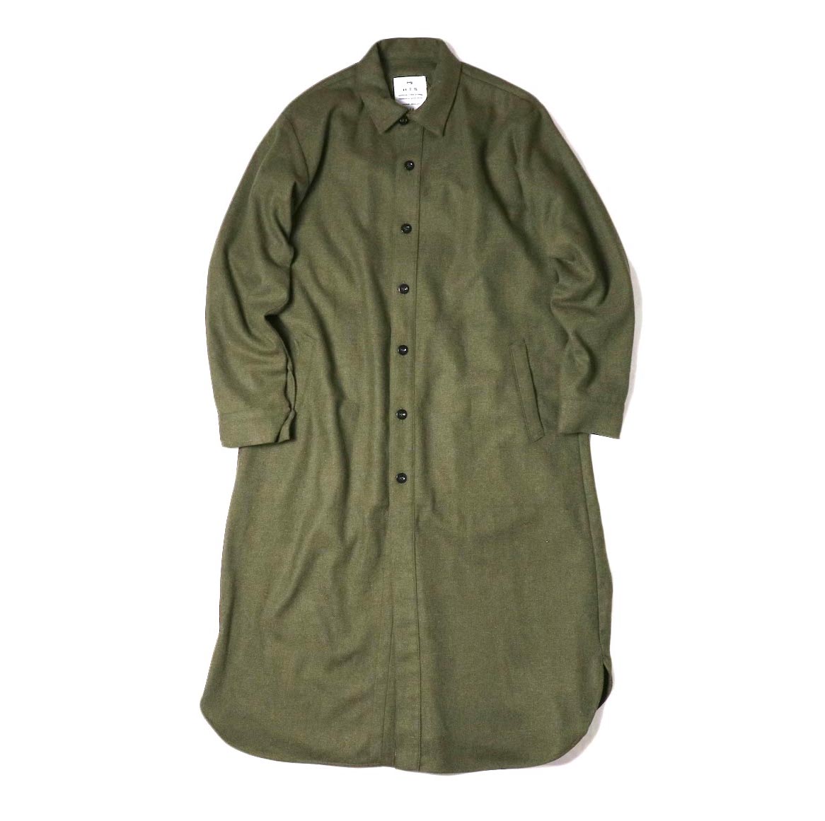 HTS / WORK BUTTON LONG SHIRT (Olive)