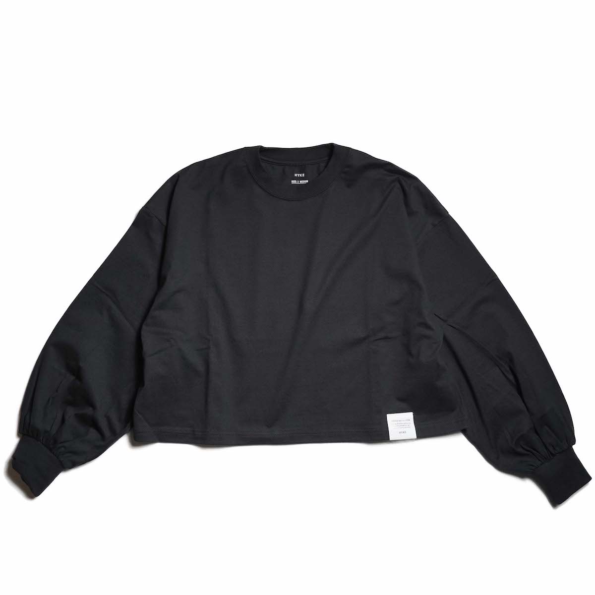 HYKE / CROPPED LONG SLV TEE BIG FIT (Black)