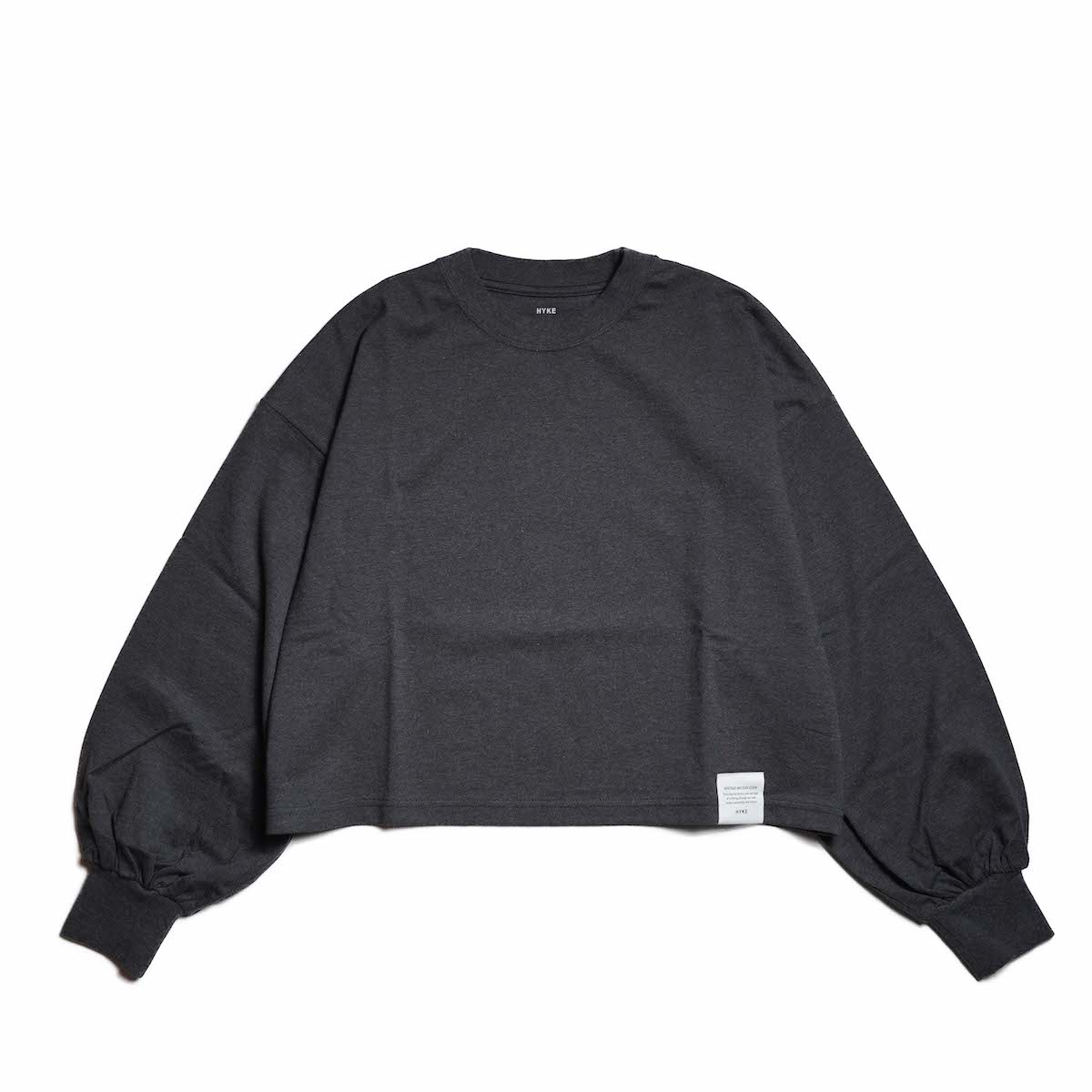 HYKE / CROPPED LONG SLV TEE BIG FIT (Charcoal)