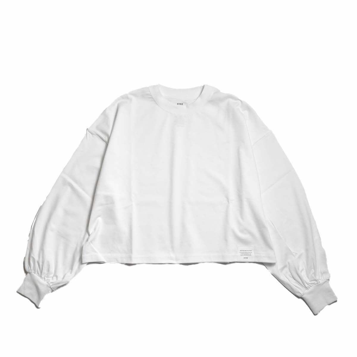 HYKE / CROPPED LONG SLV TEE BIG FIT (White)