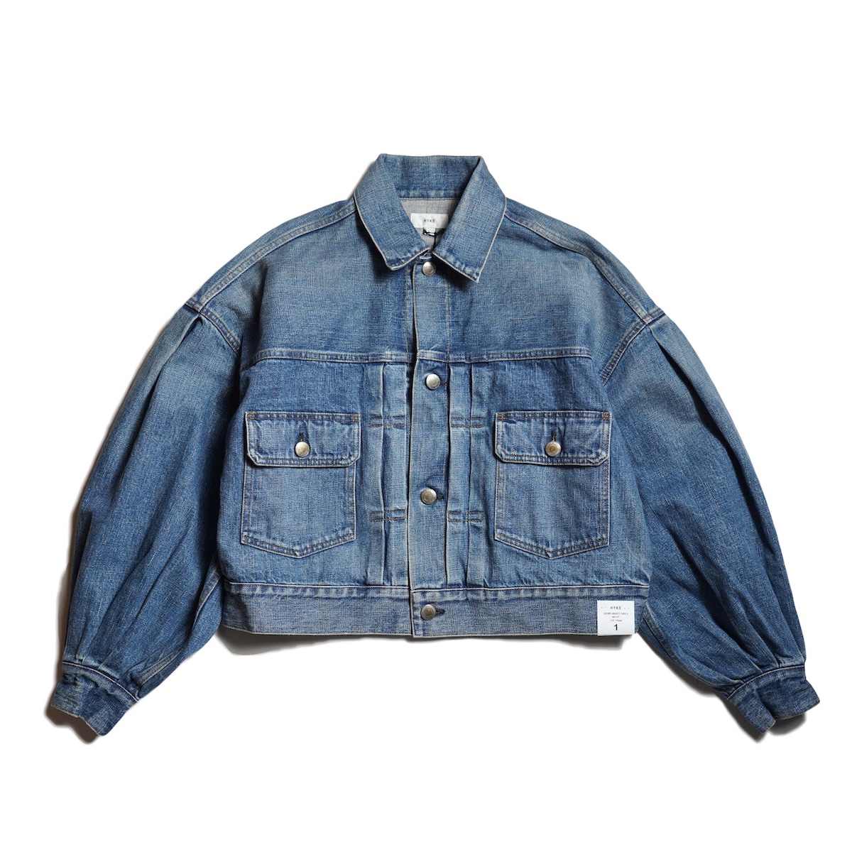 HYKE / BALLOON SLEEVE DENIM JACKET TYPE 2 (Used Wash Blue)