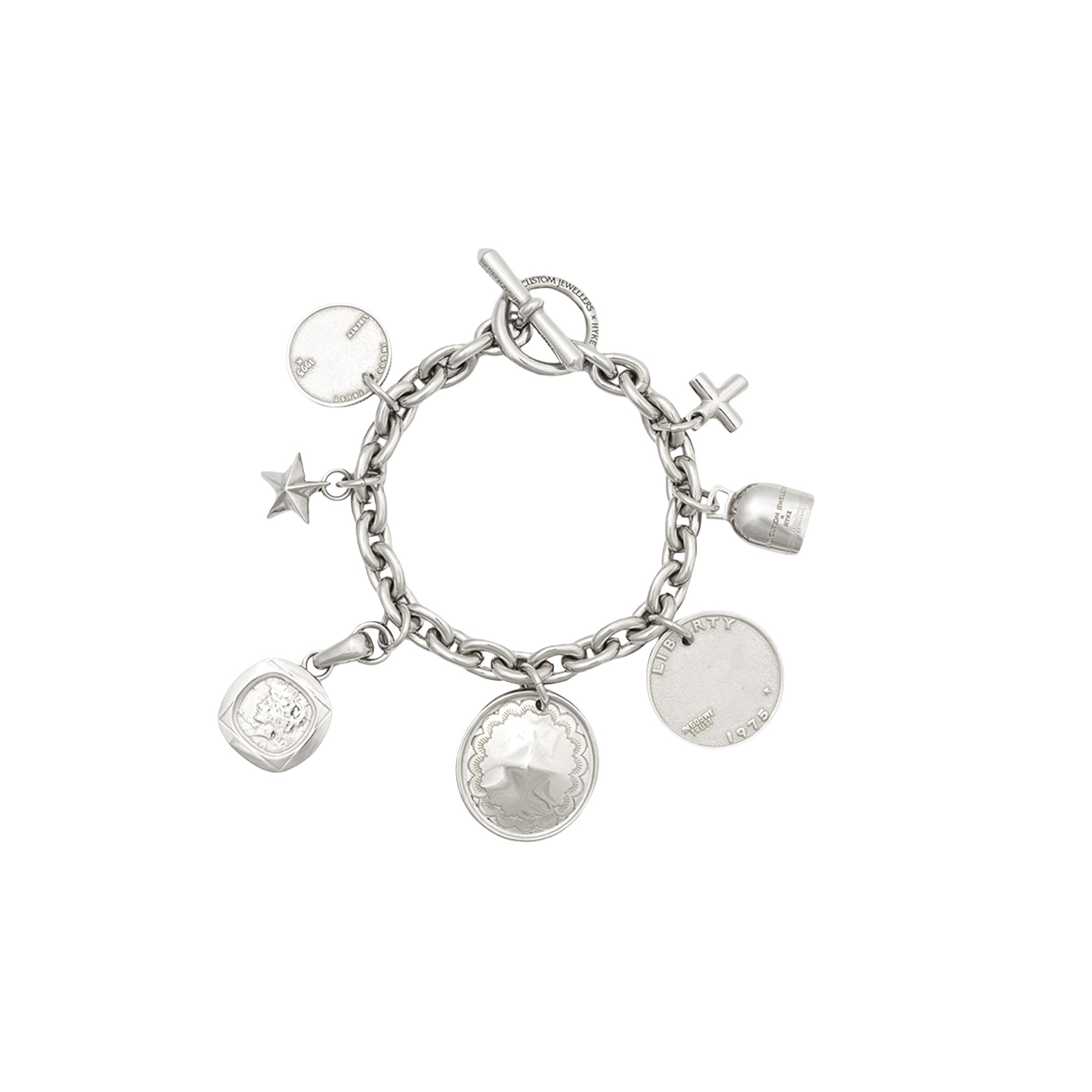 HYKE × END CUSTOM JEWELLERS / MULTI CHARM BRACELET (Silver)