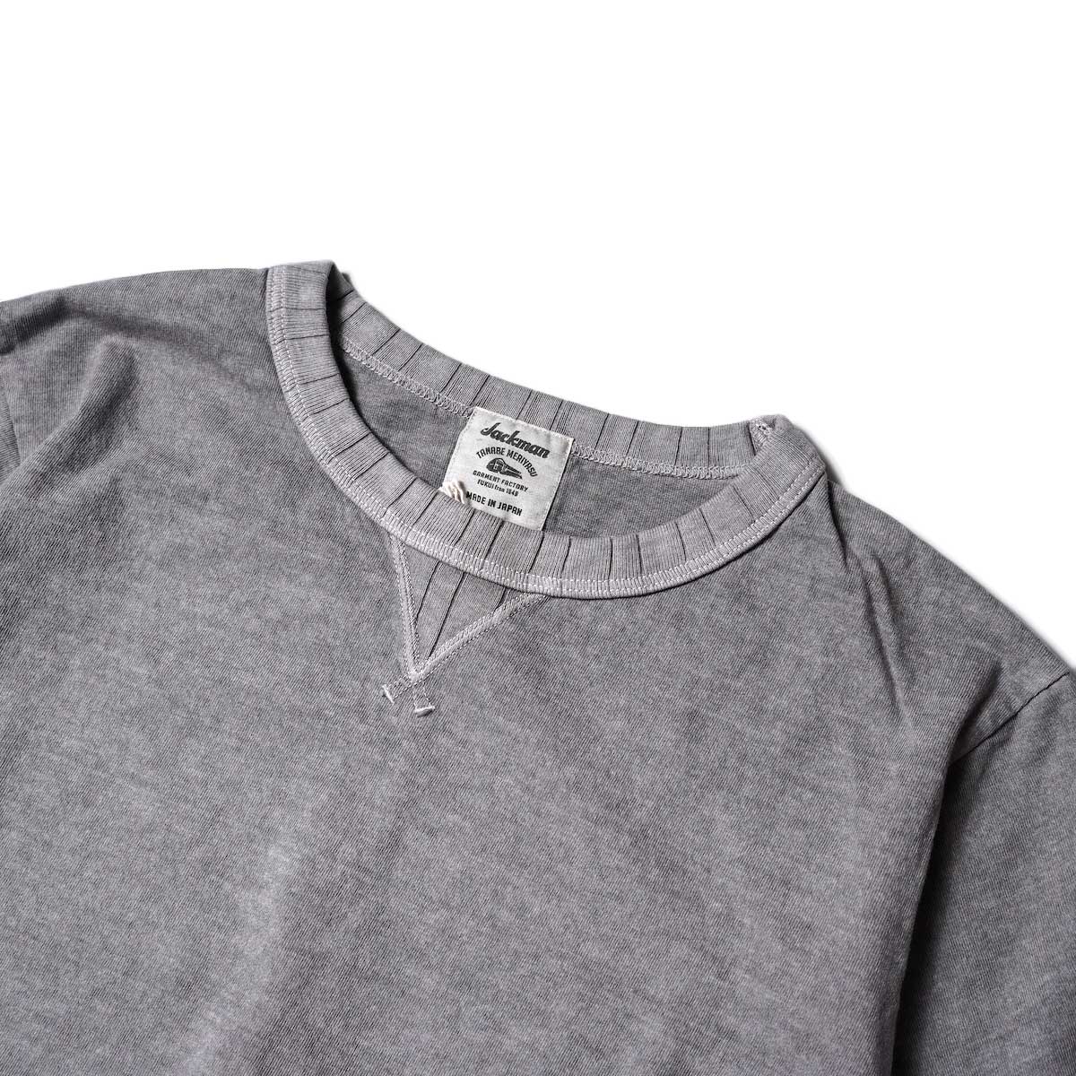 Jackman / Rib T-Shirt (Mid Gray)ネック