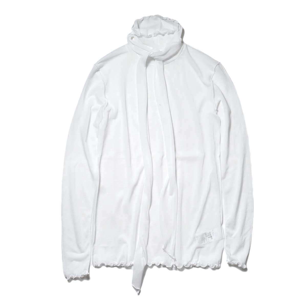 JANE SMITH / SHEAR BOW HIGHNECK PULLOVER (White) 正面