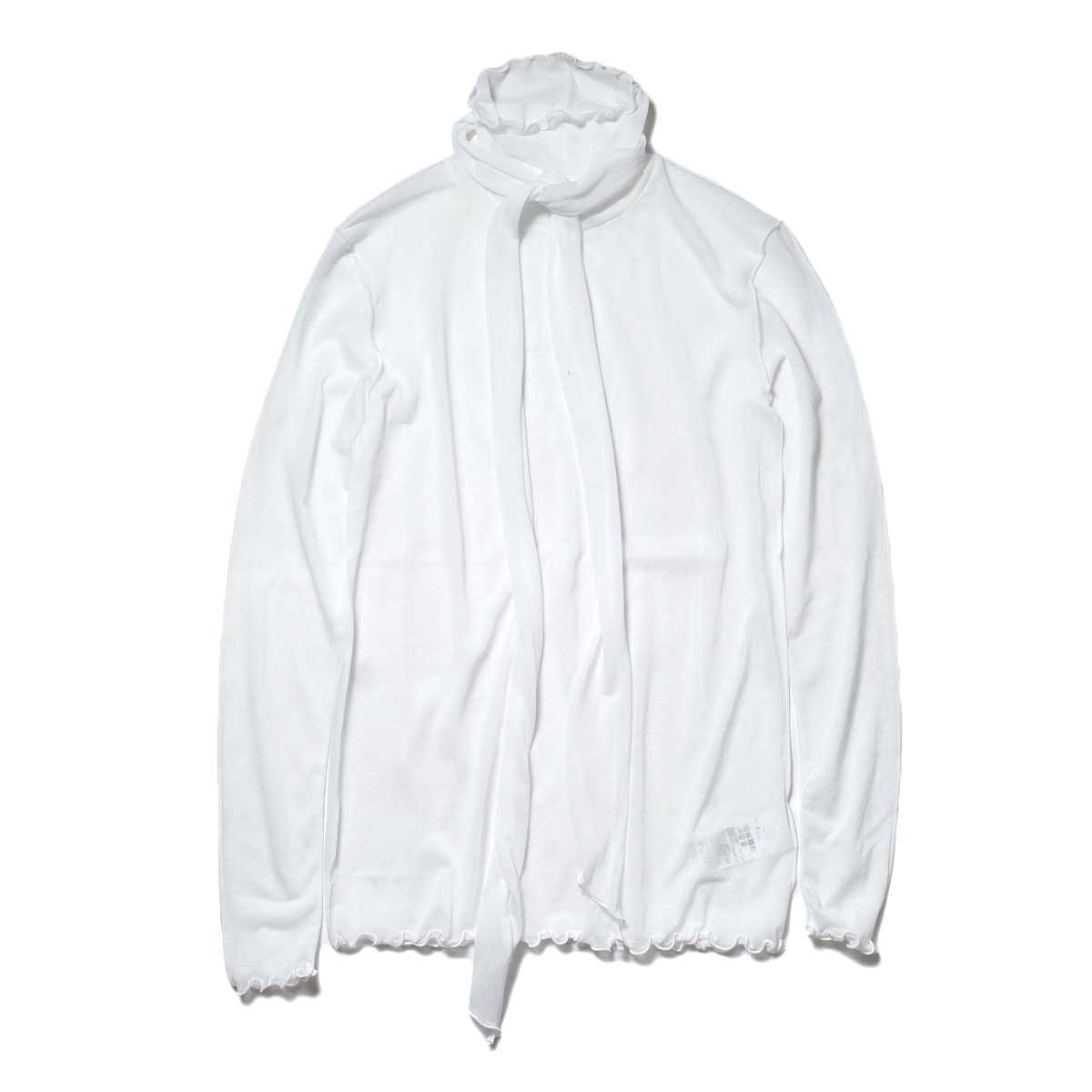 JANE SMITH / SHEAR BOW HIGHNECK PULLOVER (White)